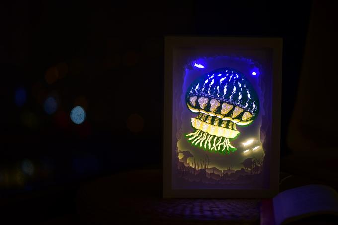 소매 전시는 Papercut Backlit 램프 자금성 밤 전망을 버팁니다